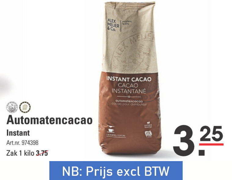 Alex Meijer   cacaopoeder folder aanbieding bij  Sligro - details