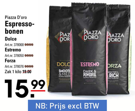 Piazza Doro   koffiebonen folder aanbieding bij  Sligro - details