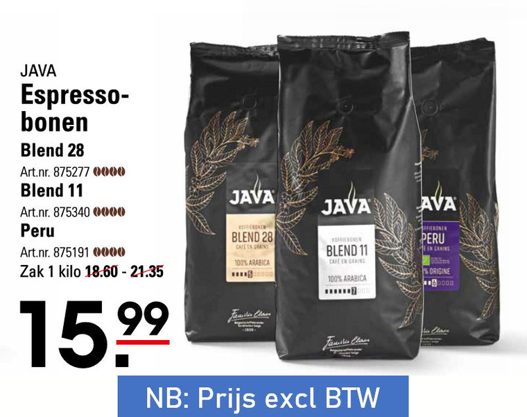 Java   koffiebonen folder aanbieding bij  Sligro - details