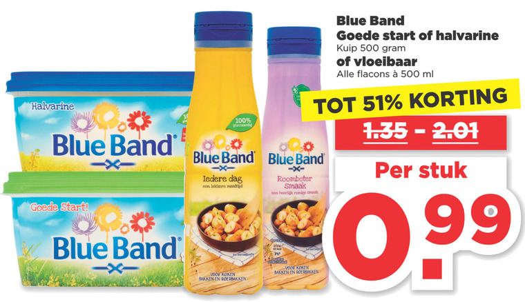 Blue Band   olie en vetten, margarine folder aanbieding bij  Plus - details