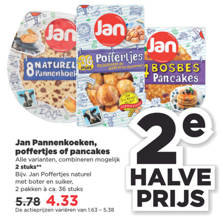 Jan   poffertjes, pannenkoek folder aanbieding bij  Plus - details