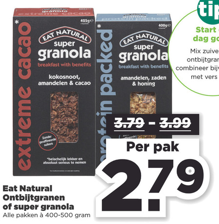 Eat Natural   cereals folder aanbieding bij  Plus - details