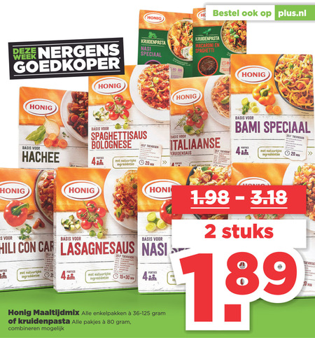 Honig   maaltijdmix folder aanbieding bij  Plus - details