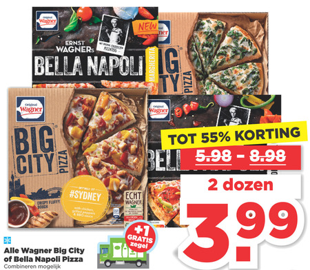 Wagner   diepvriespizza folder aanbieding bij  Plus - details