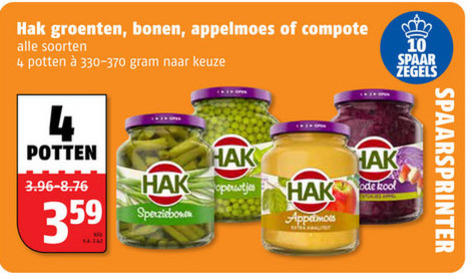 Hak   groenteconserven, compote folder aanbieding bij  Poiesz - details