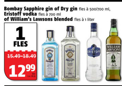 Bombay Sapphire   wodka, gin folder aanbieding bij  Poiesz - details