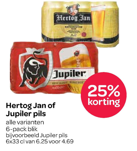 Jupiler   blikje bier folder aanbieding bij  Spar - details