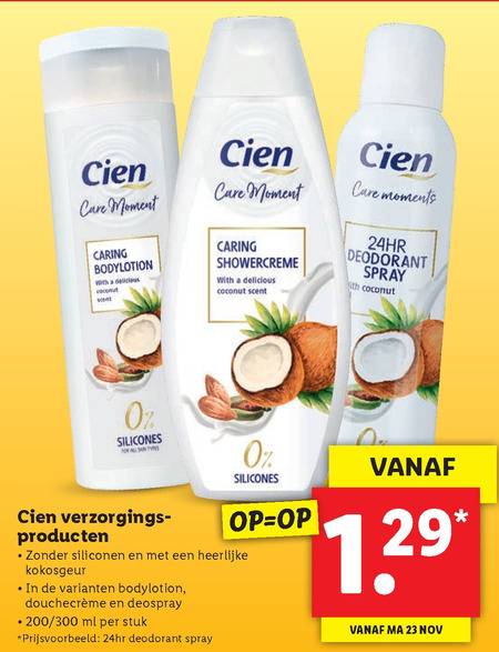 Cien   bodylotion, deodorant folder aanbieding bij  Lidl - details