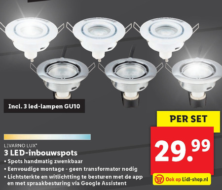 Livarno   inbouwspot folder aanbieding bij  Lidl - details