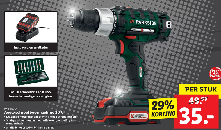 Parkside   accuboormachine folder aanbieding bij  Lidl - details