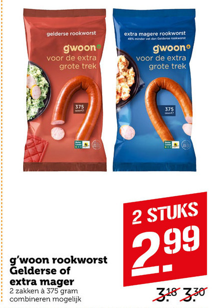 Gwoon   rookworst folder aanbieding bij  Coop - details