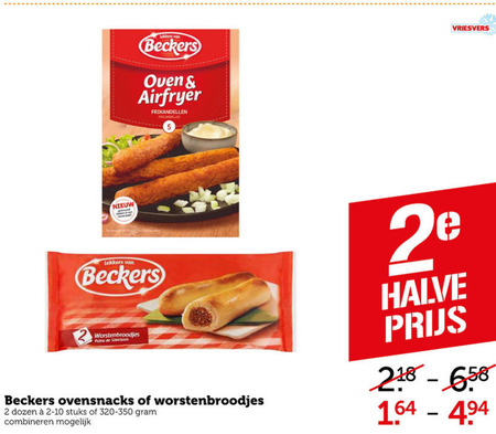 Beckers   worstenbroodjes, snack folder aanbieding bij  Coop - details