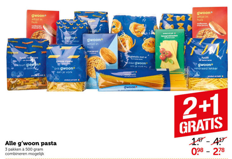 Gwoon   pastasaus, fusilli folder aanbieding bij  Coop - details