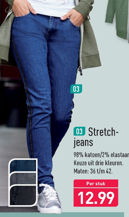 ergens bij betrokken zijn Verlenen bezoek dames jeans folder aanbieding bij Aldi - details