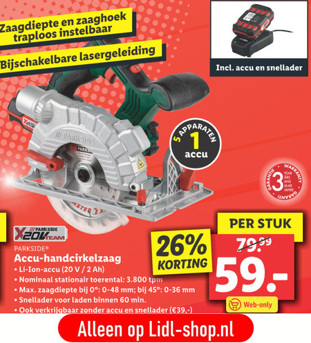 Parkside   handcirkelzaag folder aanbieding bij  Lidl - details