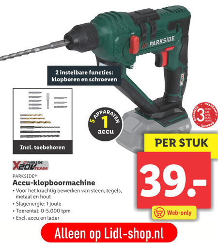 Parkside   accuboormachine folder aanbieding bij  Lidl - details