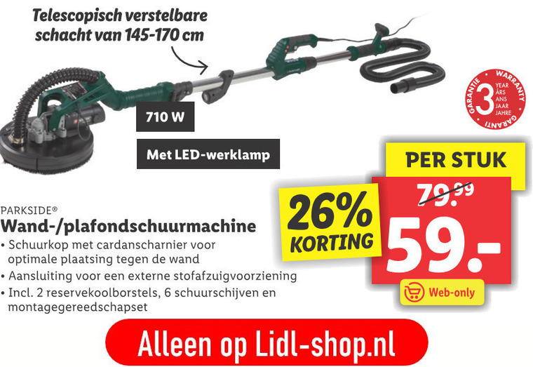 Parkside   schuurmachine folder aanbieding bij  Lidl - details