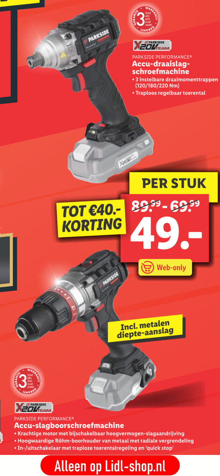 Parkside   accuboormachine folder aanbieding bij  Lidl - details