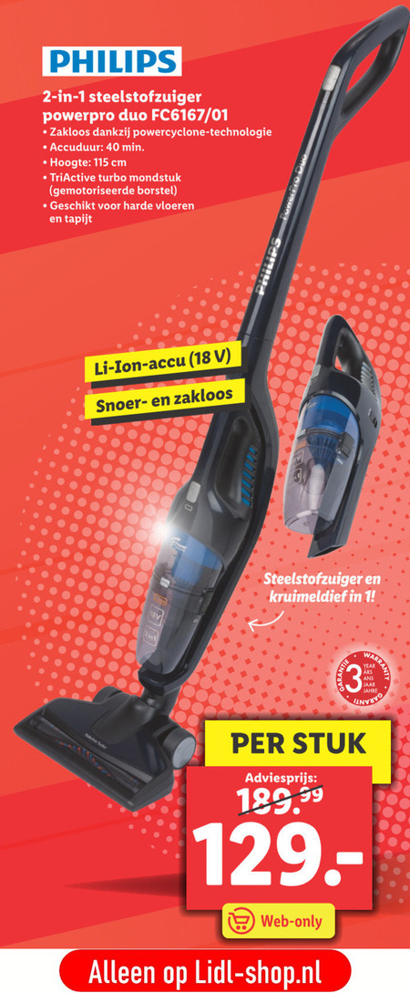 lip Kolonel Geliefde Philips steelstofzuiger folder aanbieding bij Lidl - details