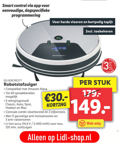 SilverCrest   robotstofzuiger folder aanbieding bij  Lidl - details