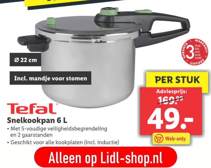 Tefal snelkookpan folder bij Lidl - details