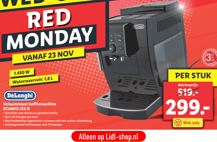 DeLonghi   espressoapparaat folder aanbieding bij  Lidl - details