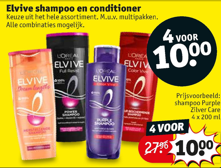 Elvive   conditioner, shampoo folder aanbieding bij  Kruidvat - details