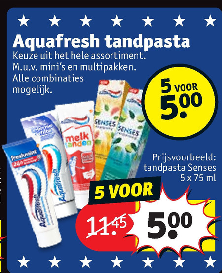 Aquafresh   tandpasta folder aanbieding bij  Kruidvat - details