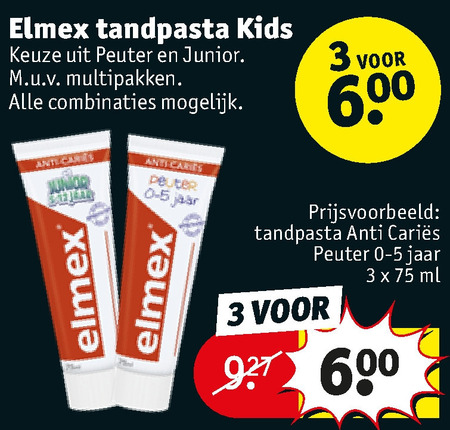 Elmex   tandpasta folder aanbieding bij  Kruidvat - details