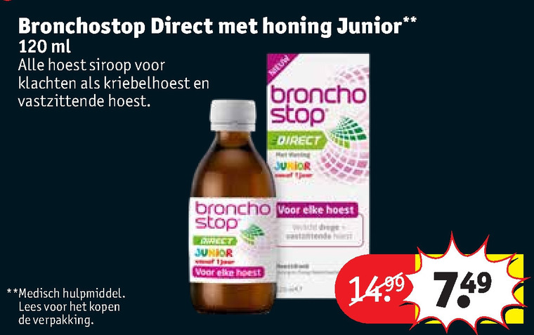 bronchostop   hoestsiroop folder aanbieding bij  Kruidvat - details