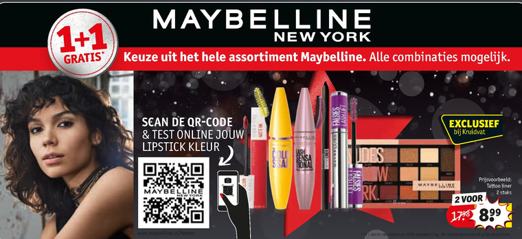 Maybelline   cosmetica, lipstick folder aanbieding bij  Kruidvat - details