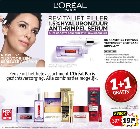 L Oreal   nachtcreme, dagcreme folder aanbieding bij  Kruidvat - details