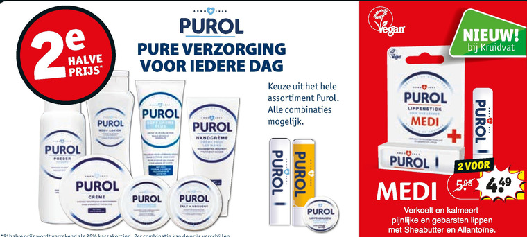 Purol   lippenbalsem, handcreme folder aanbieding bij  Kruidvat - details