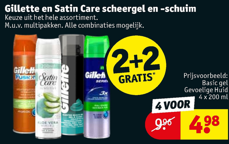 Gillette Satin Care   scheerschuim, scheergel folder aanbieding bij  Kruidvat - details