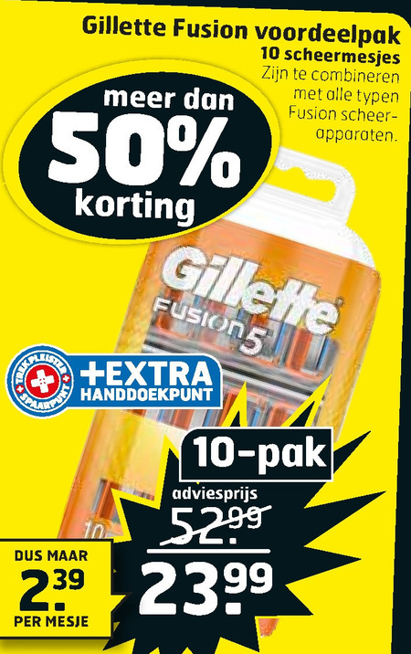 Gillette   scheermesjes folder aanbieding bij  Trekpleister - details