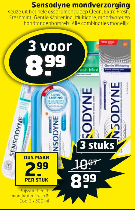 Sensodyne   mondwater, tandenborstel folder aanbieding bij  Trekpleister - details