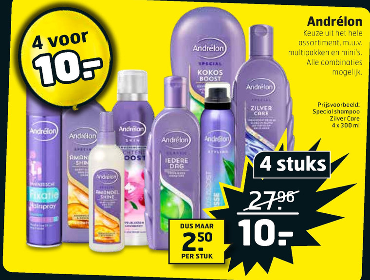 Andrelon   shampoo, haarverzorging folder aanbieding bij  Trekpleister - details