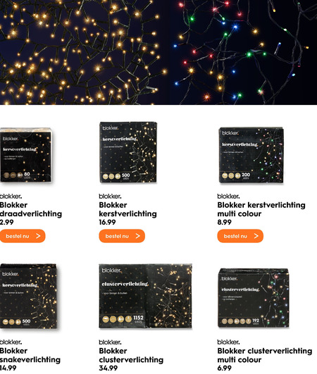 Maak los Hou op omroeper kerstverlichting, kerstboomverlichting folder aanbieding bij Blokker -  details