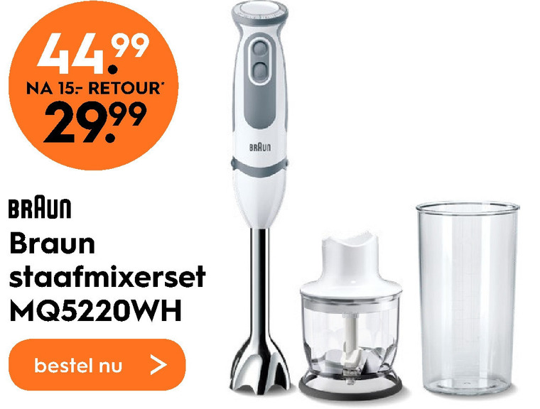 Ontspannend Baan gazon Braun staafmixer folder aanbieding bij Blokker - details