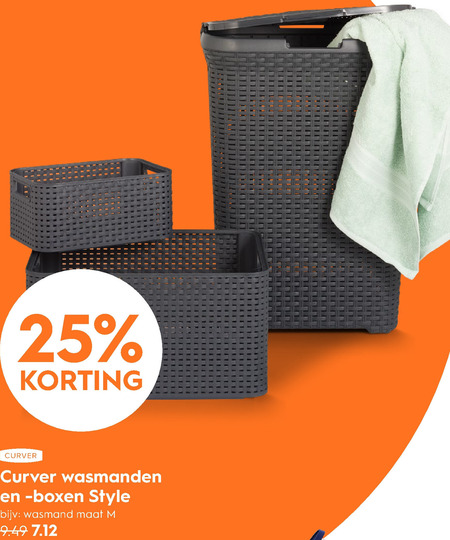 Curver   heupwasmand, wasmand folder aanbieding bij  Blokker - details