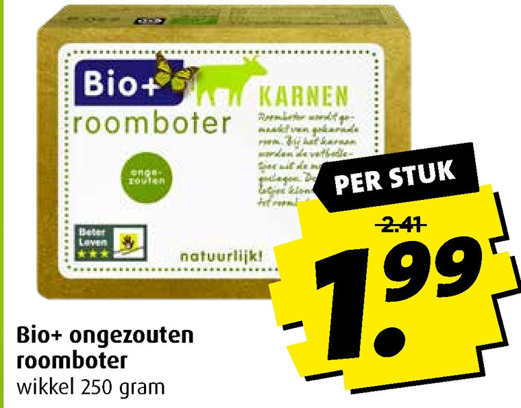 Bio Plus   roomboter folder aanbieding bij  Boni - details