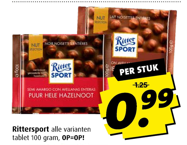 Ritter Sport   chocolade folder aanbieding bij  Boni - details