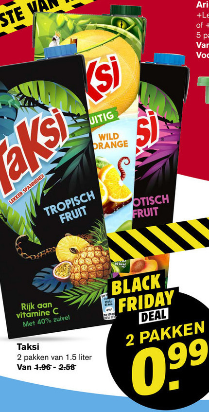 Taksi   fruitdrank folder aanbieding bij  Hoogvliet - details