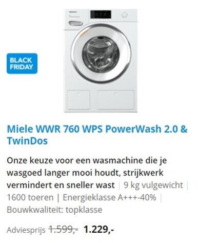 Miele   wasmachine folder aanbieding bij  Coolblue - details
