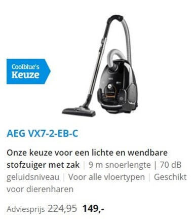 AEG   stofzuiger folder aanbieding bij  Coolblue - details