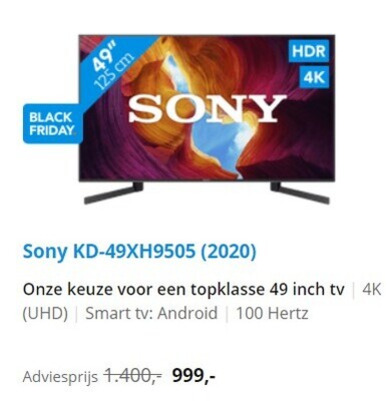 Sony   4k ultrahd televisies folder aanbieding bij  Coolblue - details