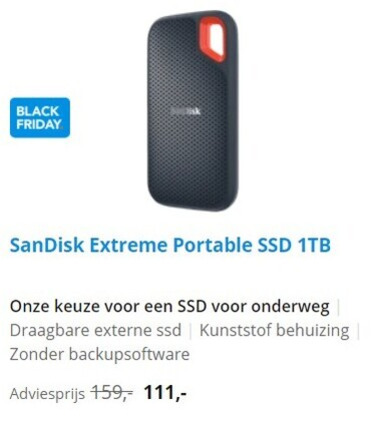 SanDisk   portable harde schijf folder aanbieding bij  Coolblue - details