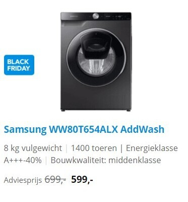 Samsung   wasmachine folder aanbieding bij  Coolblue - details