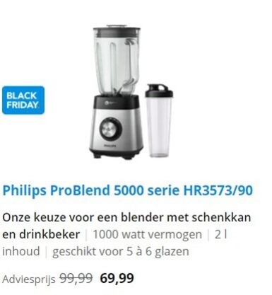 Philips   blender folder aanbieding bij  Coolblue - details