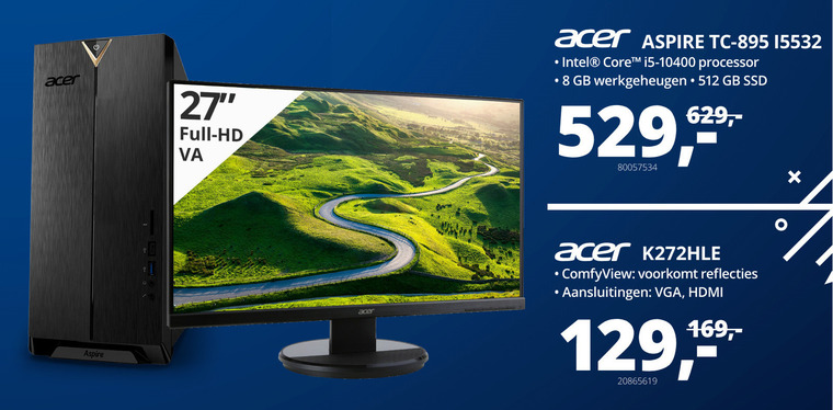 Acer   pc systeem, monitor folder aanbieding bij  Paradigit - details